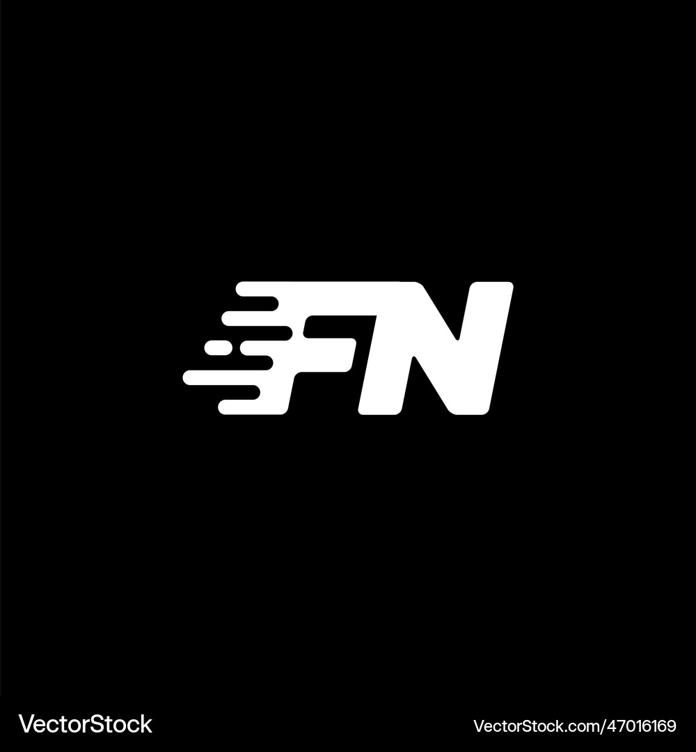 Letter fn fast speed technology modern logo design