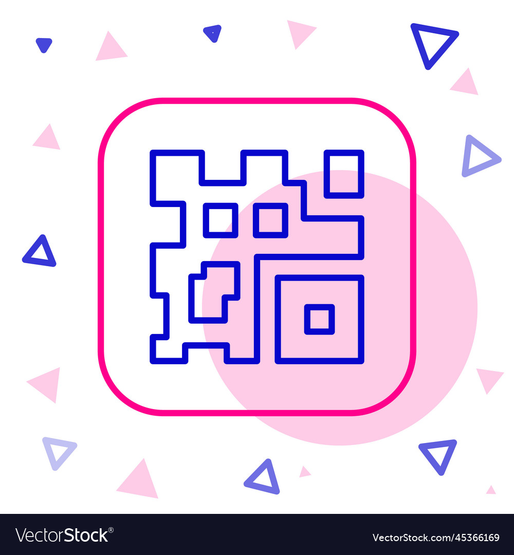 Line qr code sample for smartphone scanning icon vector image Line qr code sample for smartphone scanning icon