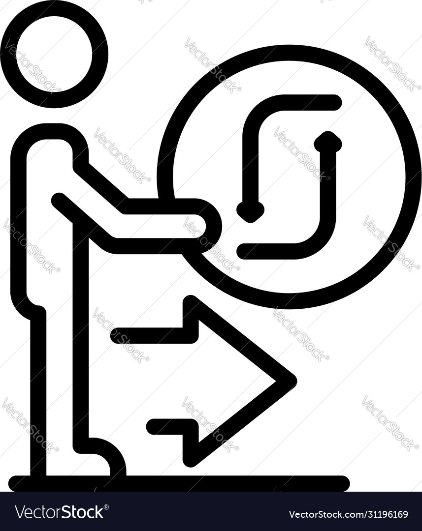 Man and reconnect sign icon outline style Vector Image