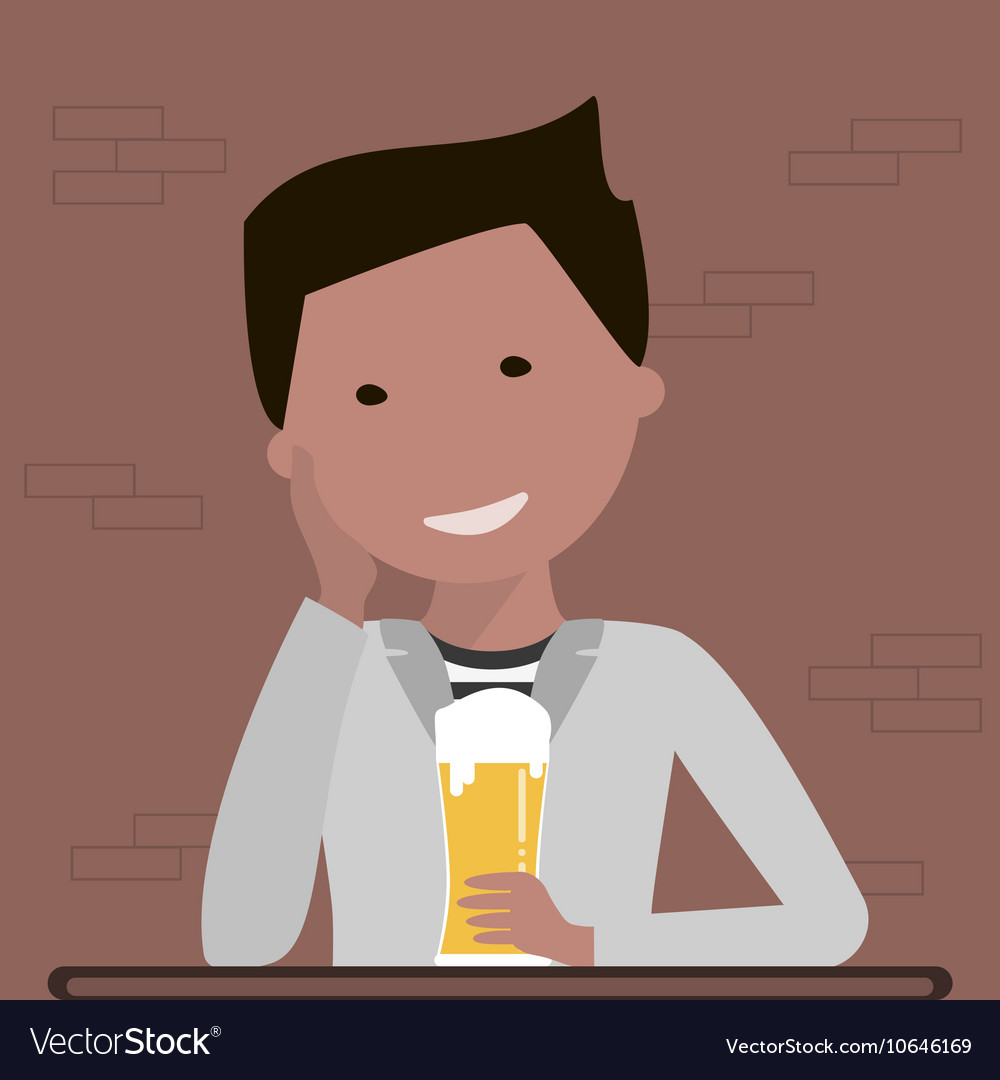 Man drinking beer Royalty Free Vector Image - VectorStock