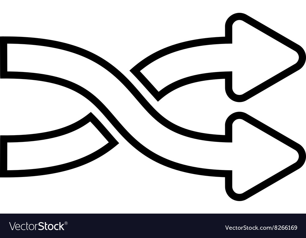 Mix arrows horizontal stroke icon