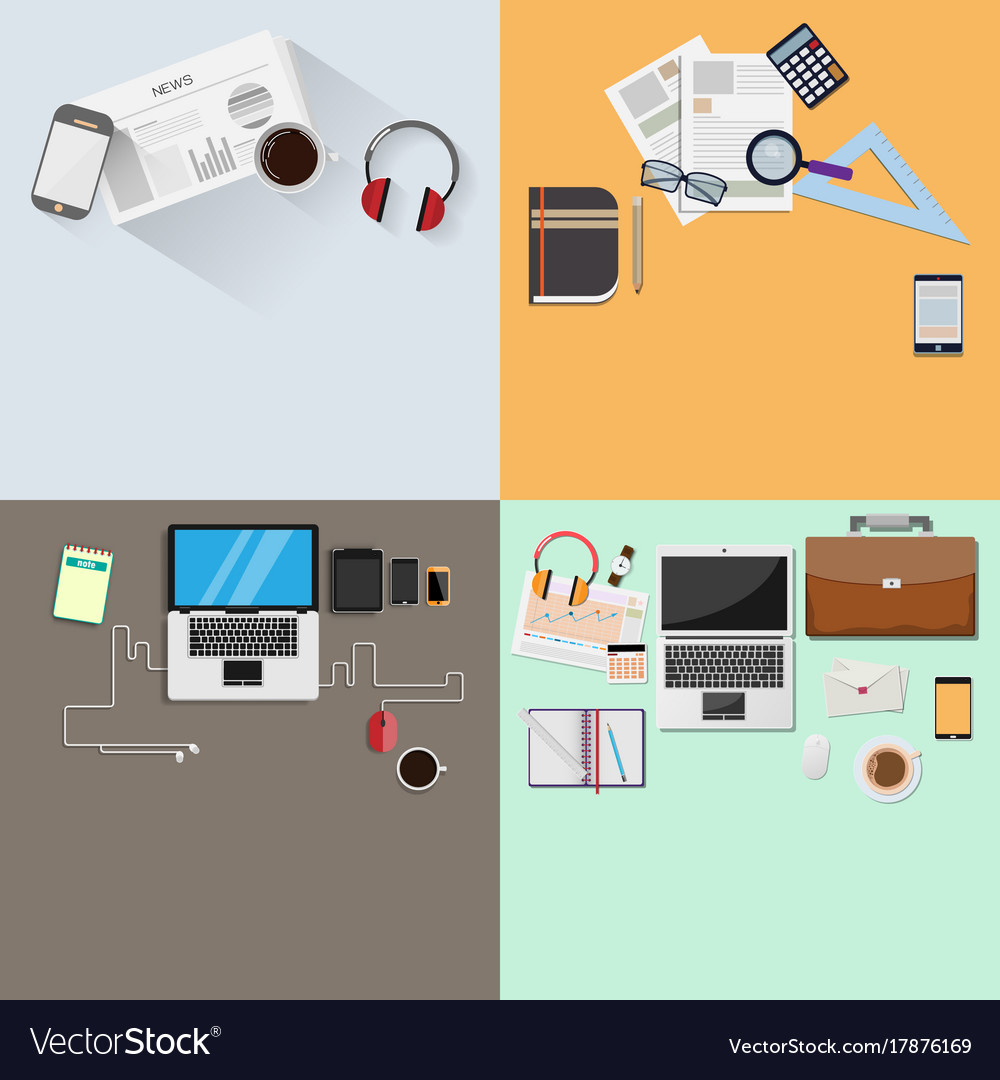 Modern set design in office and for desk top view