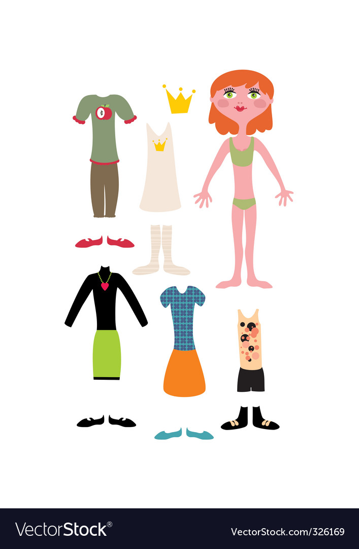 Paper doll Royalty Free Vector Image VectorStock