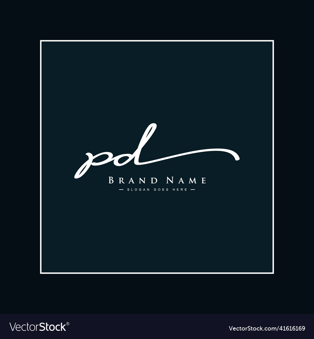 PD Initial Signature Logo - Elegant Script