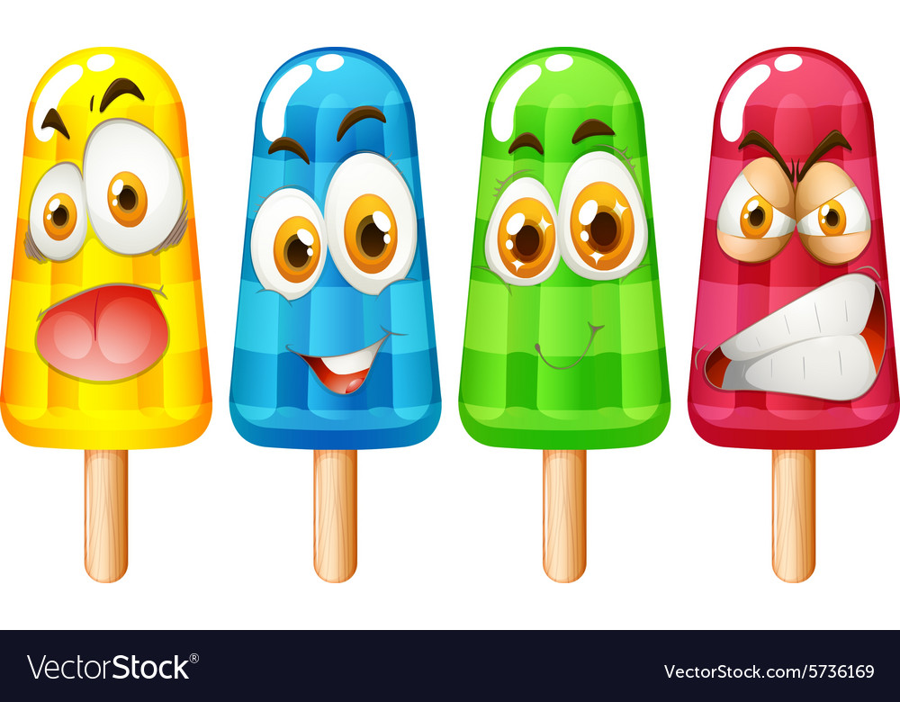 Popsicle with facial expression Royalty Free Vector Image