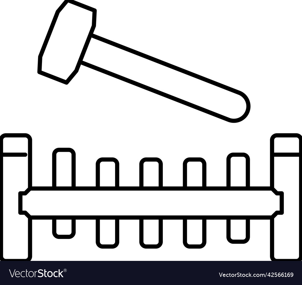 Pounding bench line icon