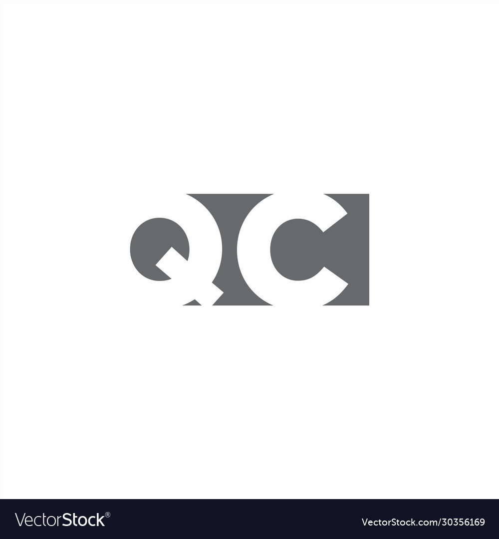 Qc logo monogram with negative space style design
