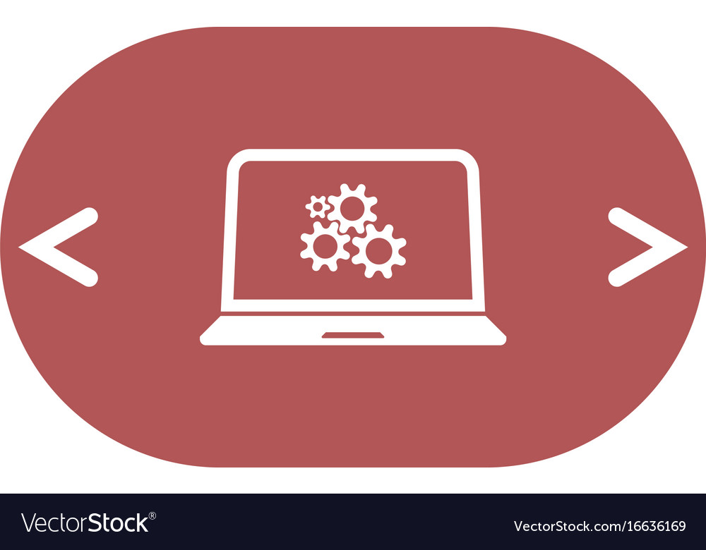 Setting parameters laptop icon flat design style