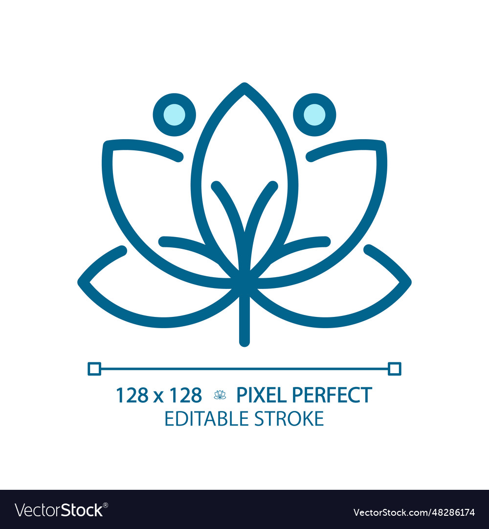 2d customizable lotus linear icon Vector Image 2d customizable lotus linear icon