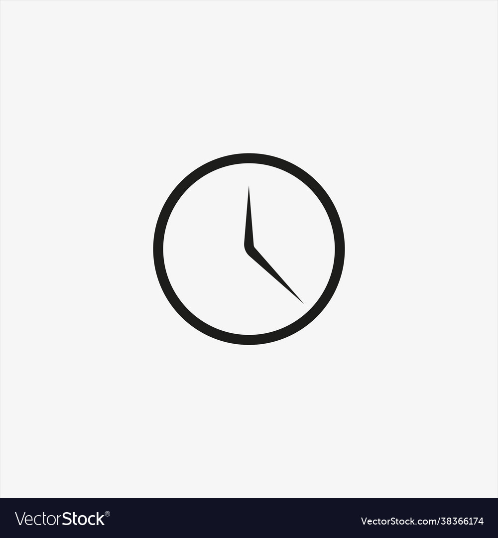 Clock icon in trendy ui style isolated
