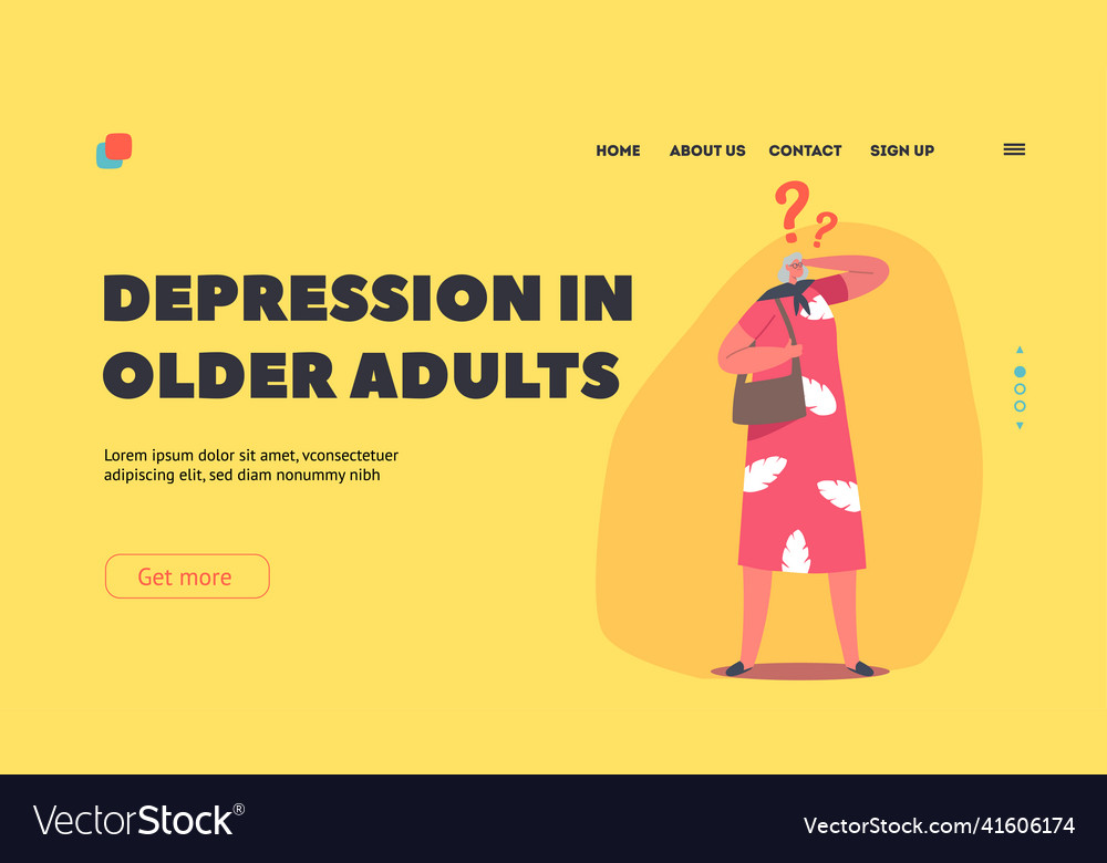 Depression in older adults landing page template