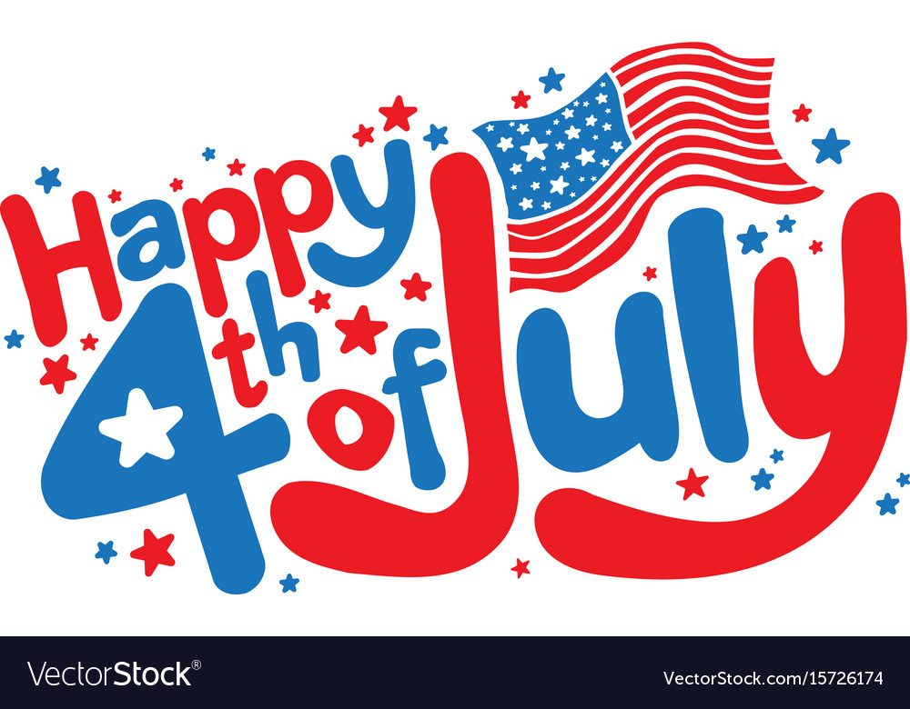 Happy 4th july in fun cartoon bubble letters Vector Image