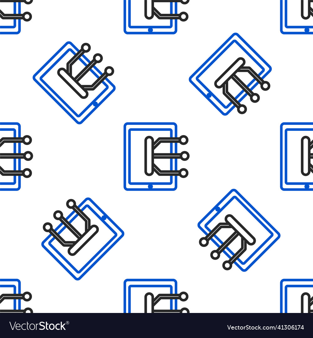 Line tablet icon isolated seamless pattern vector image Line tablet icon isolated seamless pattern