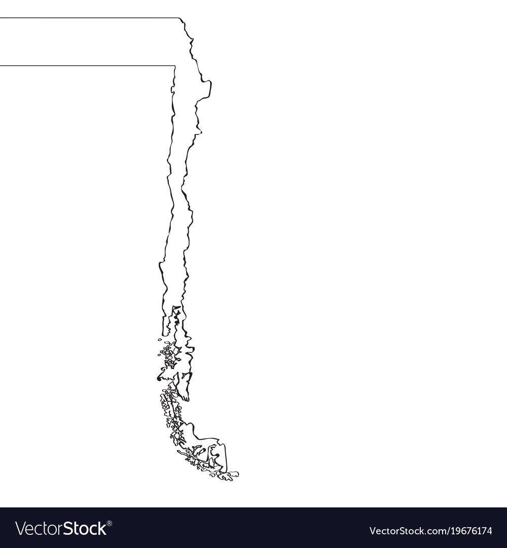 Map of chile continuous line