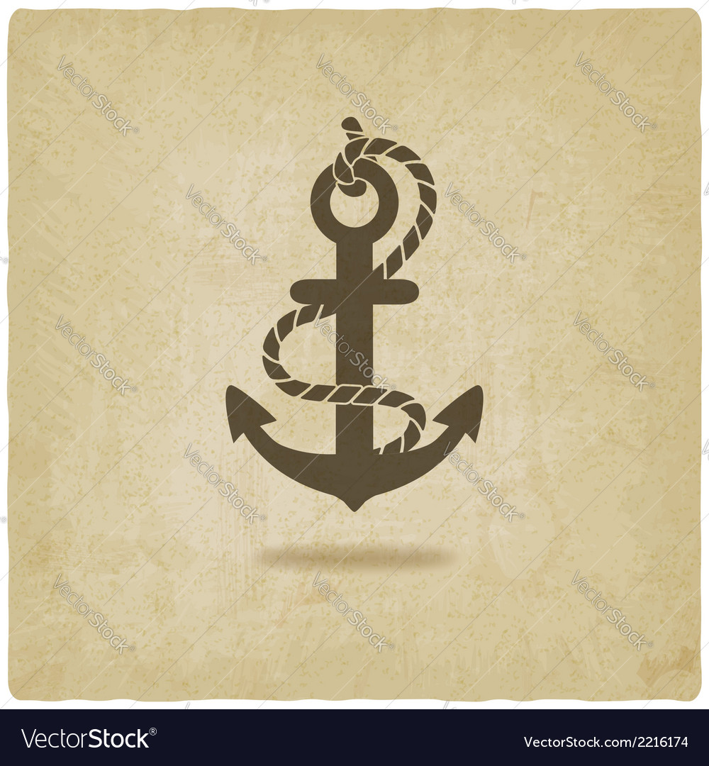 Old Anchor on Textured Background
