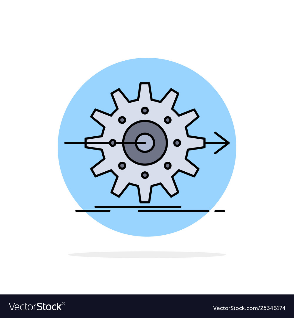 Performance progress work setting gear flat color vector image Performance progress work setting gear flat color