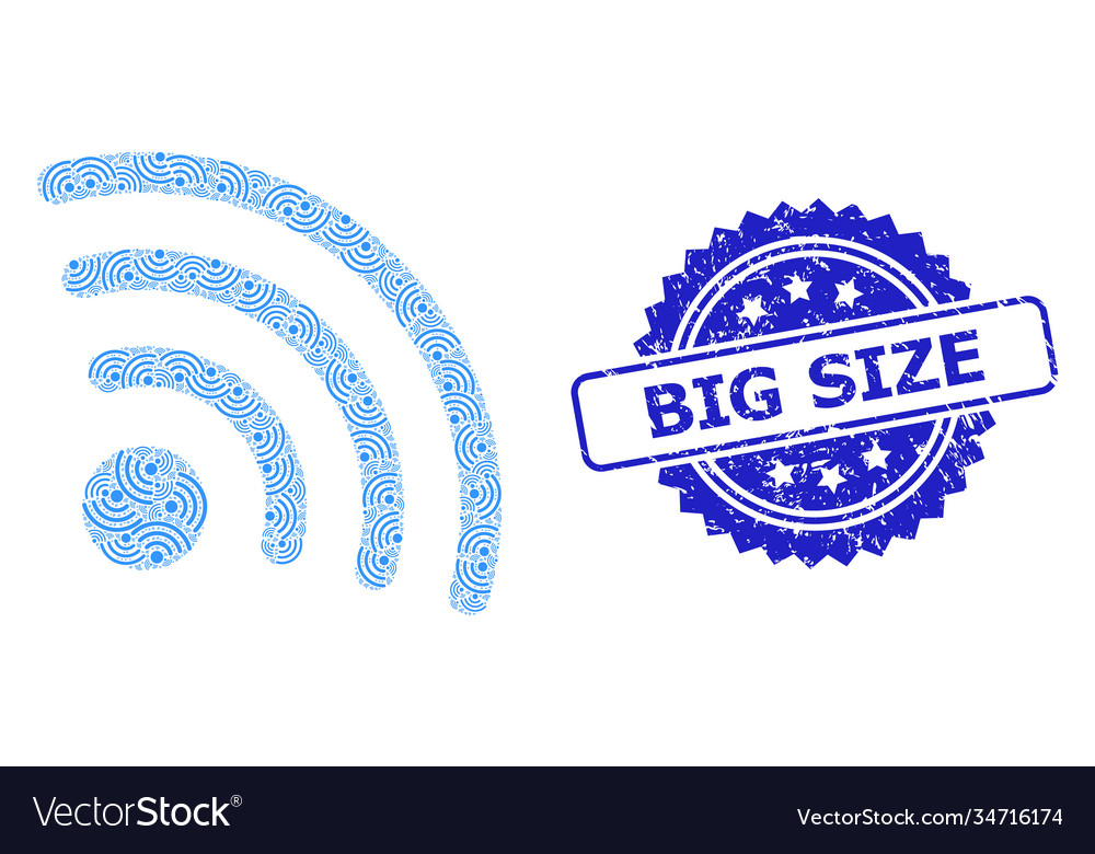 Scratched big size seal stamp and recursion vector image Scratched big size seal stamp and recursion