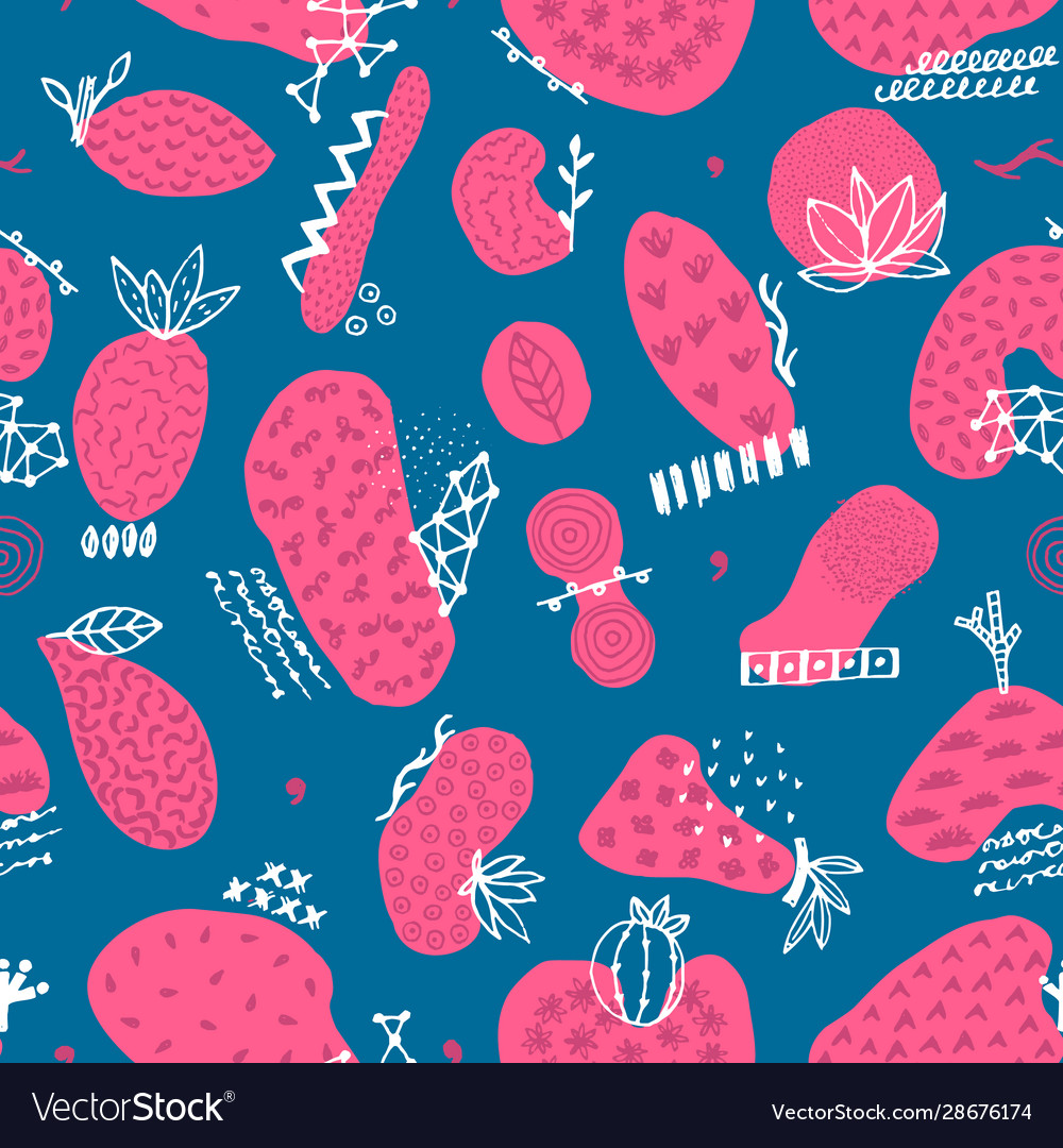 Seamless pattern with hand drawn abstract