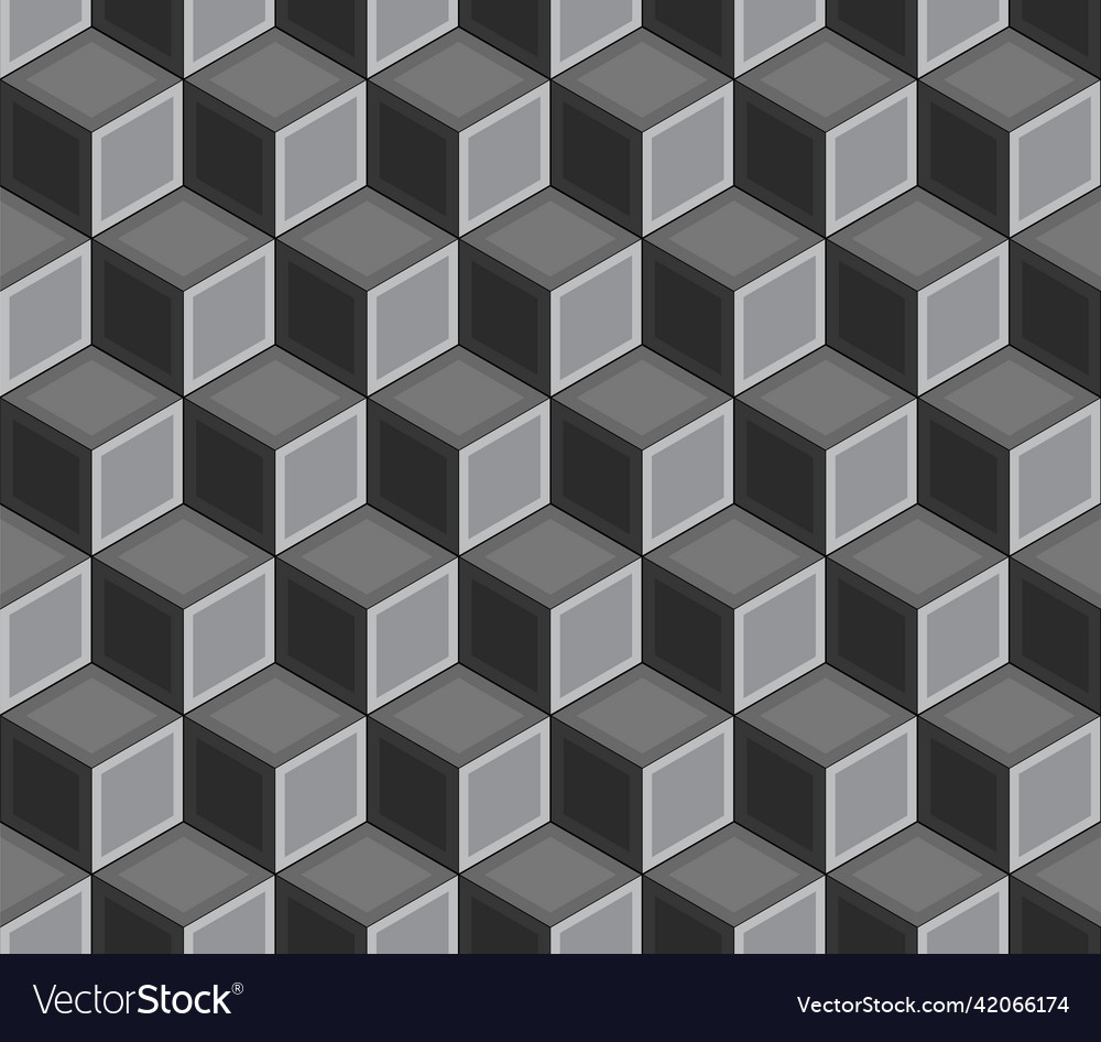 Seamless repeating isometric pattern of cubes vector image Seamless repeating isometric pattern of cubes