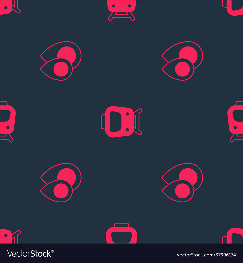 Set location and train on seamless pattern vector image Set location and train on seamless pattern