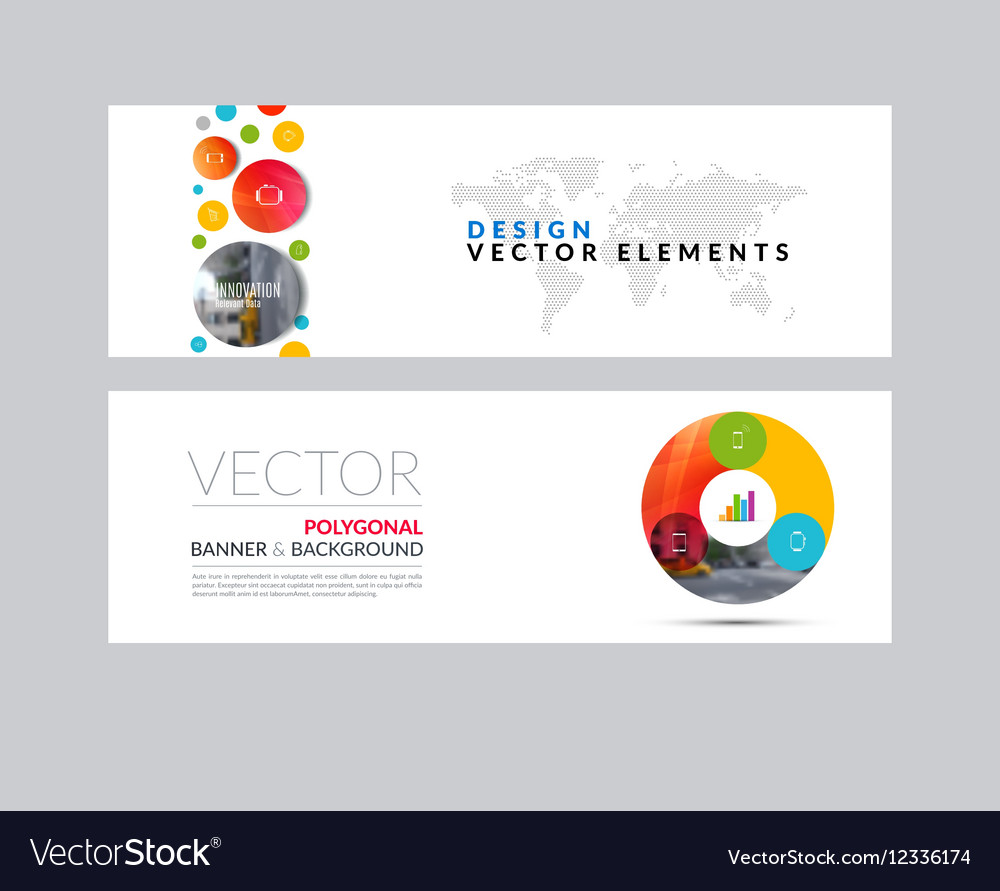 Set of modern horizontal website banners