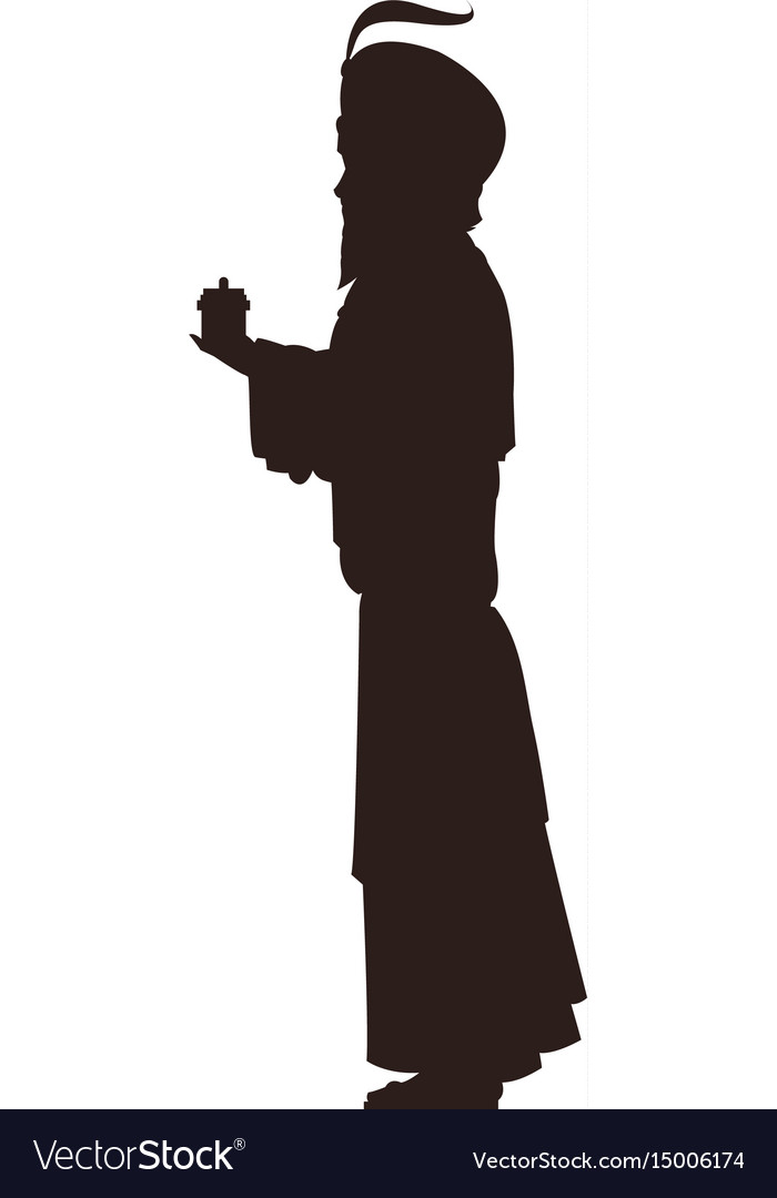 Silhouette wise kings manger design Royalty Free Vector