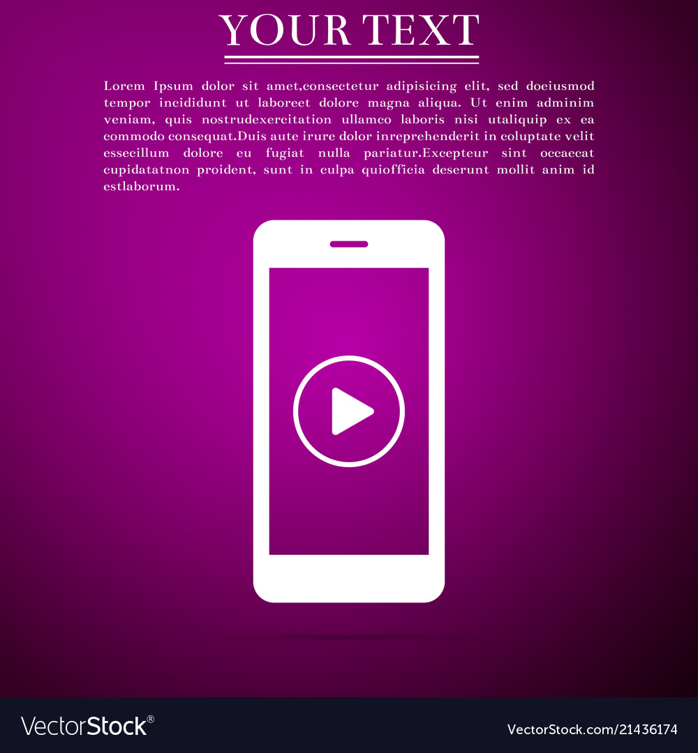 Smartphone with play button on the screen icon Vector Image Smartphone with play button on the screen icon