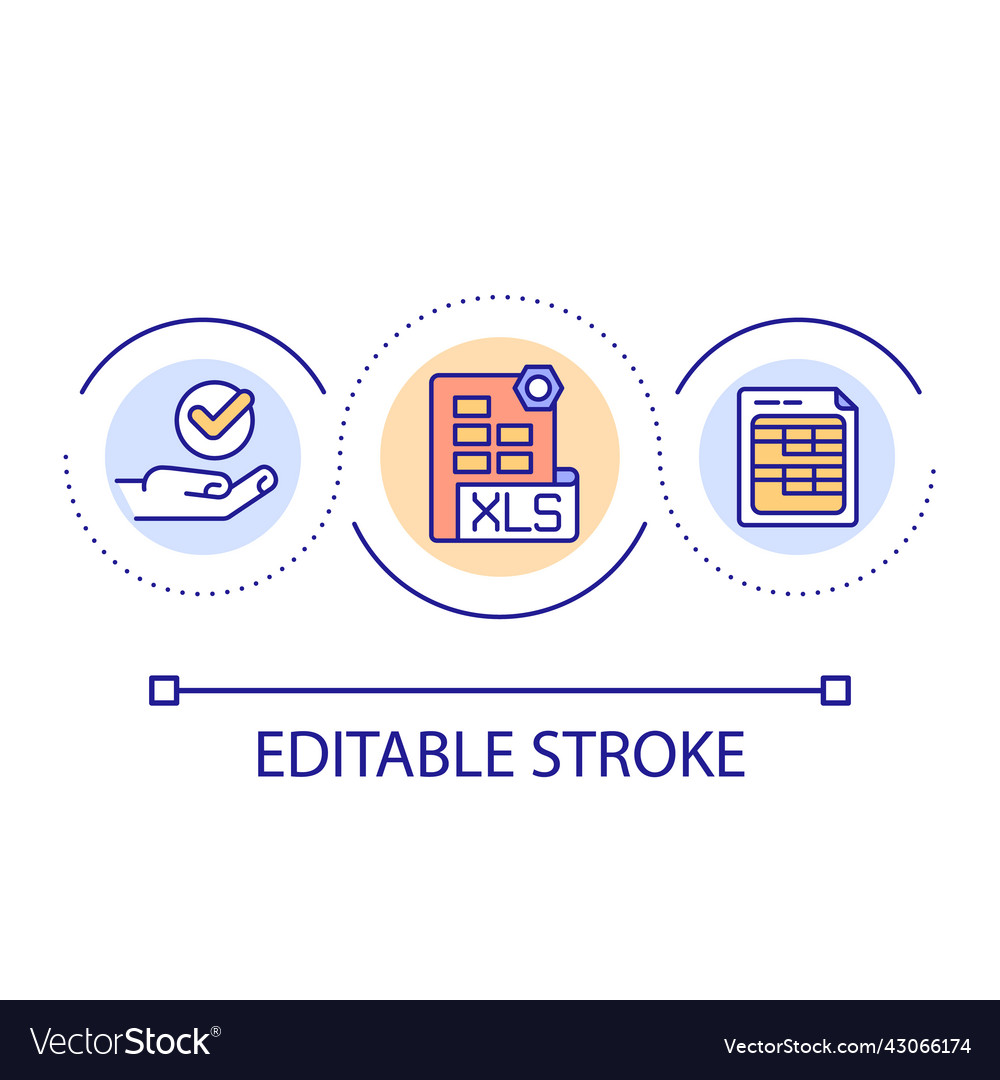 Spreadsheets Loop Data Analysis Icon