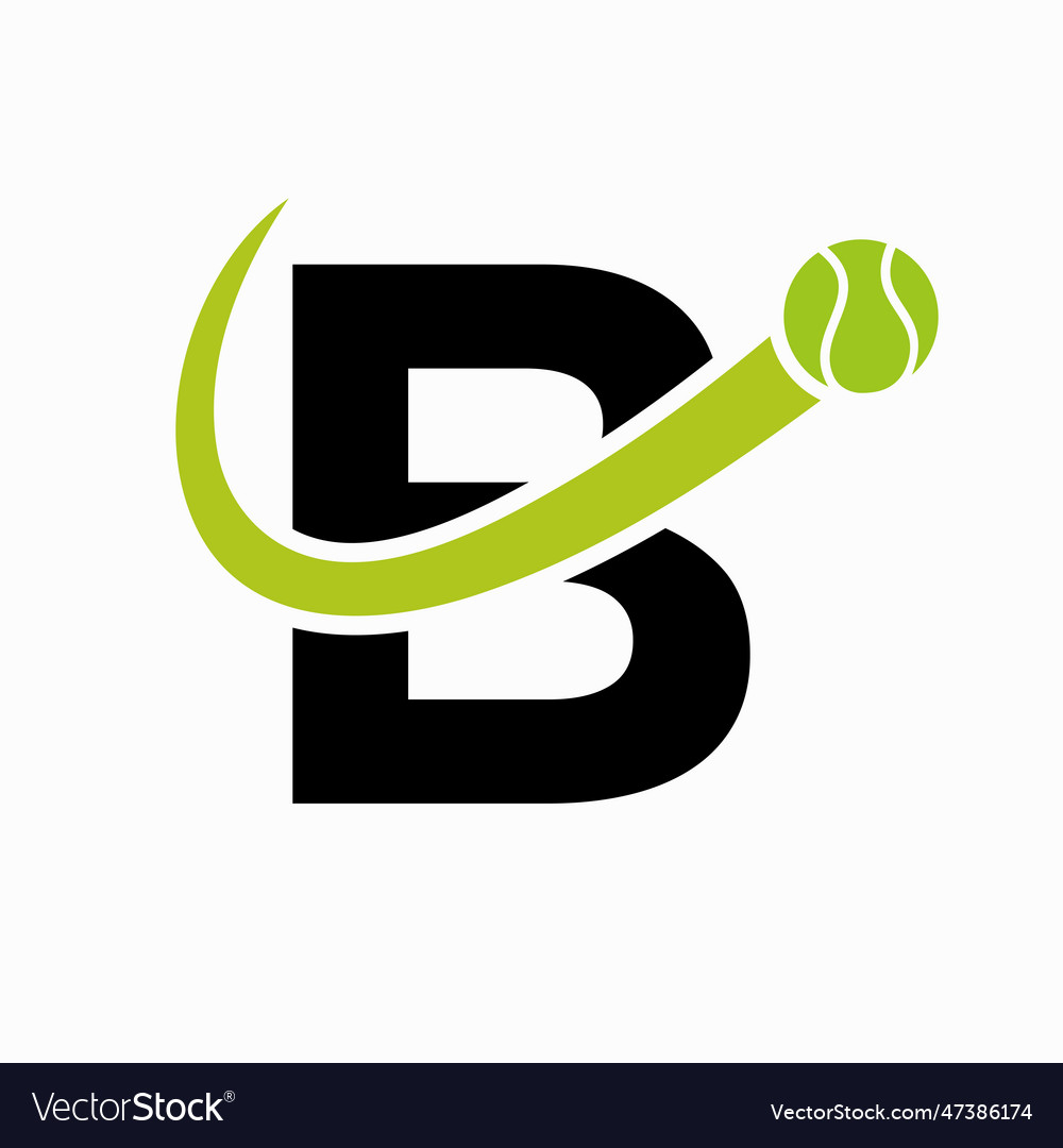 Tennis Logo Design auf Buchstaben b Vorlage