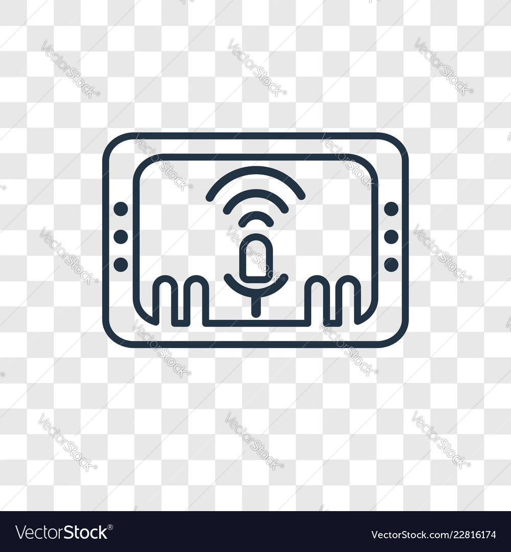 Voice control concept linear icon isolated vector image Voice control concept linear icon isolated