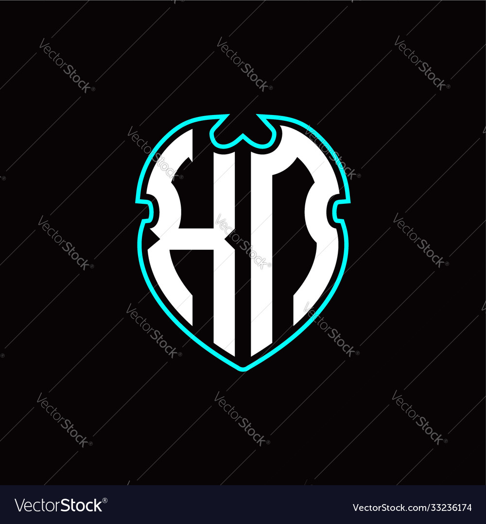 X n initial logo design with a shield shape vector image X n initial logo design with a shield shape