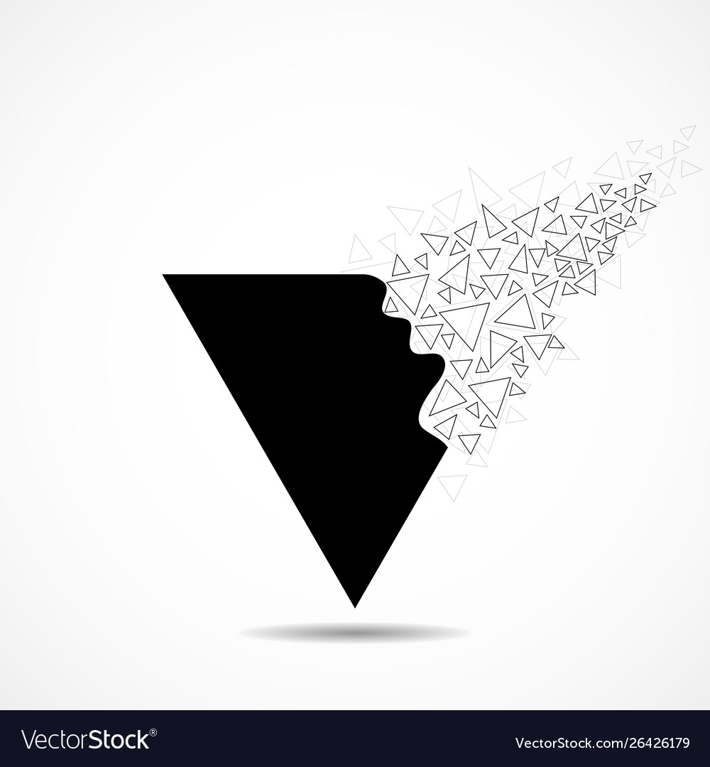 Abstract triangle with explosion on small Vector Image Abstract triangle with explosion on small
