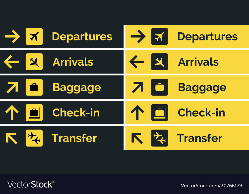 Airport Departure Arrival Sign