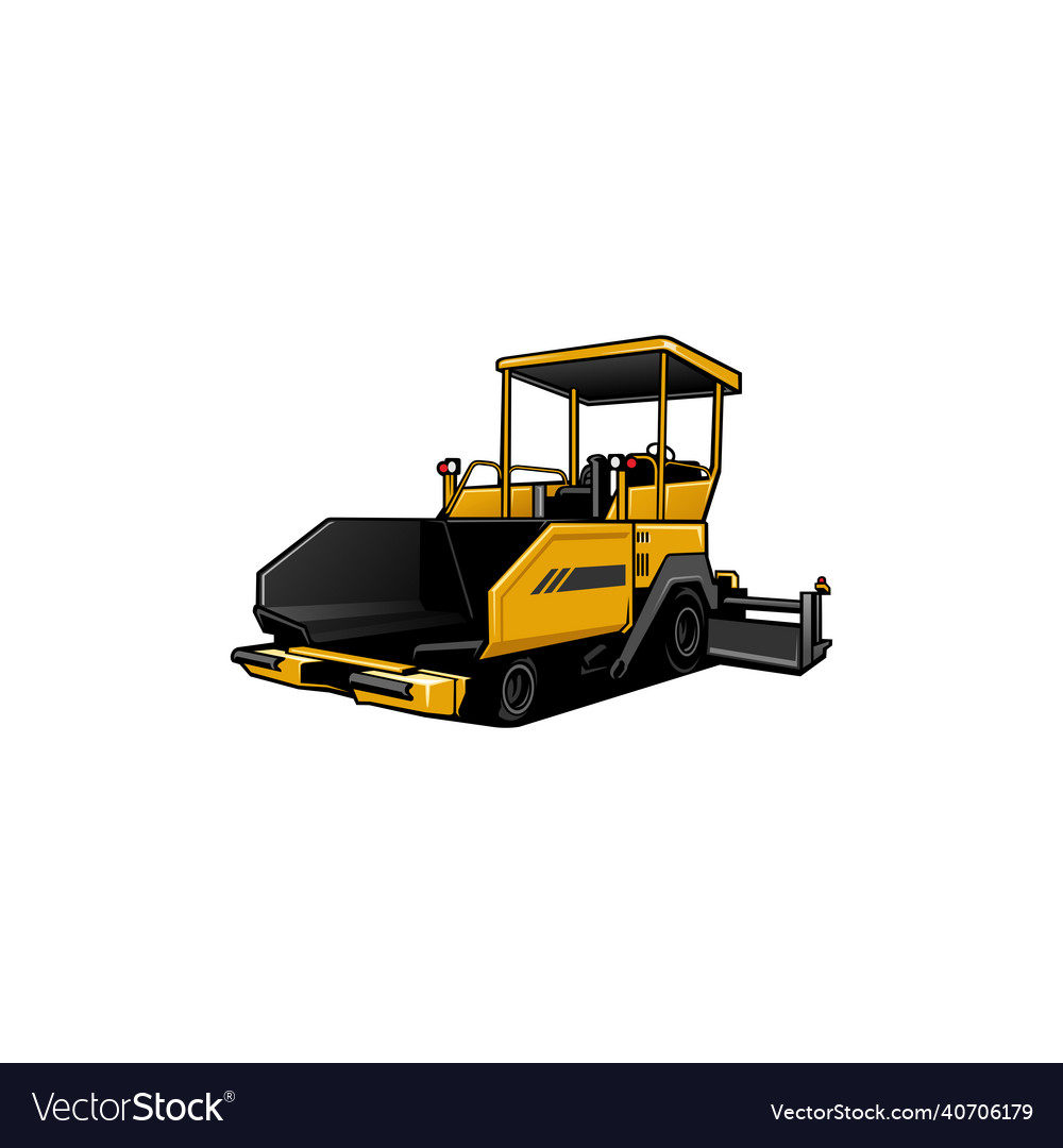 Asphalt paving machine isolated Royalty Free Vector Image