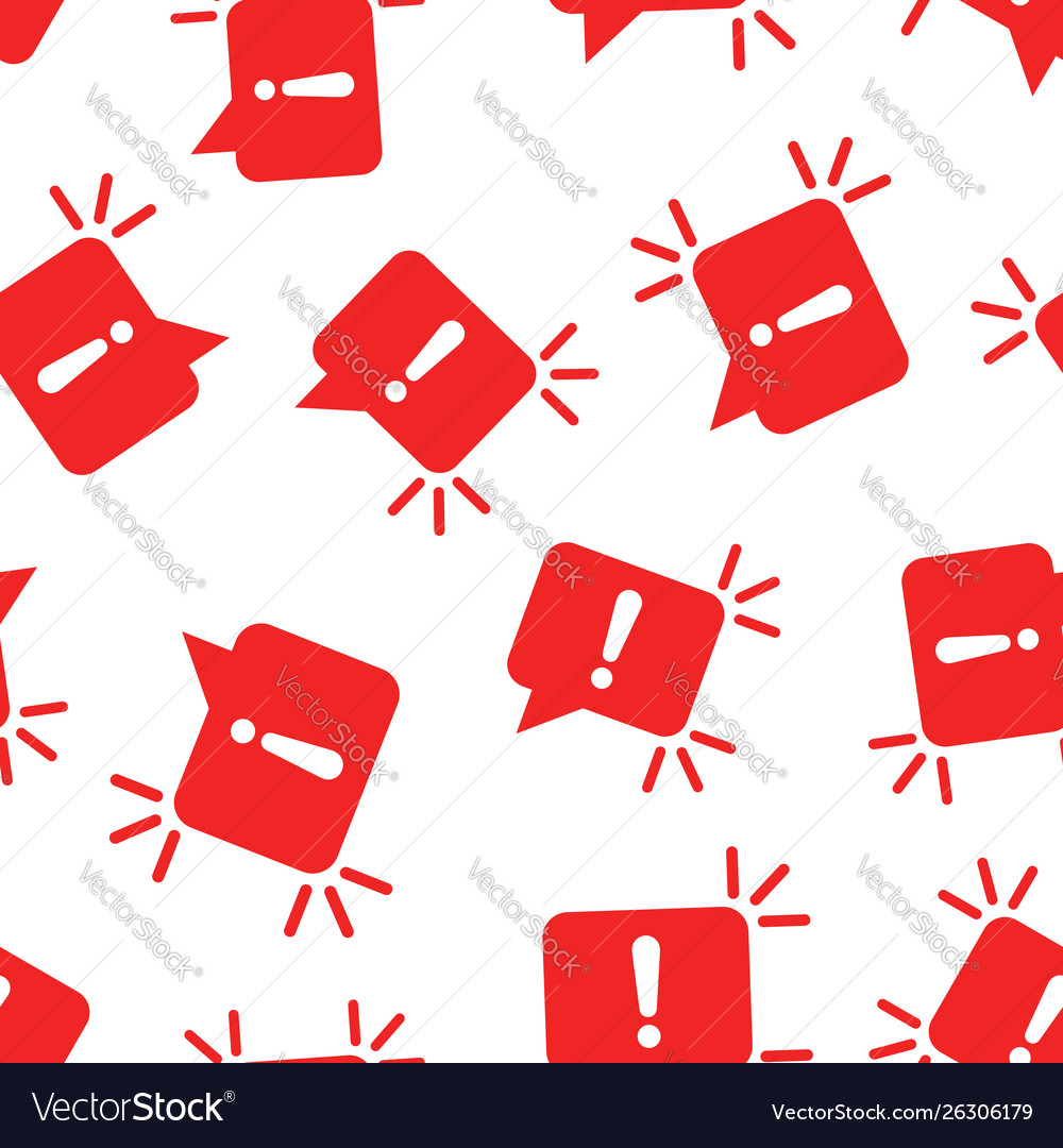Attention sign icon seamless pattern background vector image Attention sign icon seamless pattern background