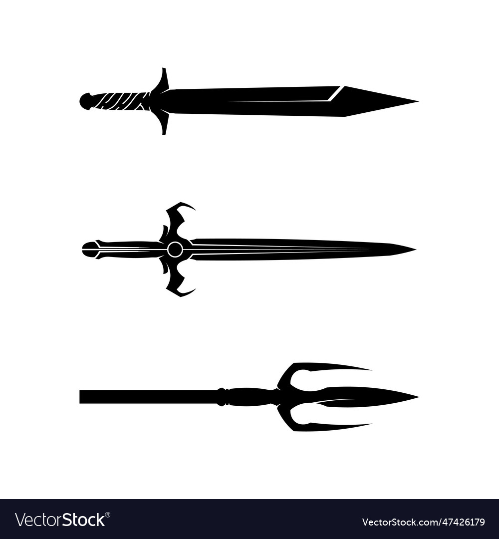 Cross swords icon flat simple symbol and bonus Vector Image