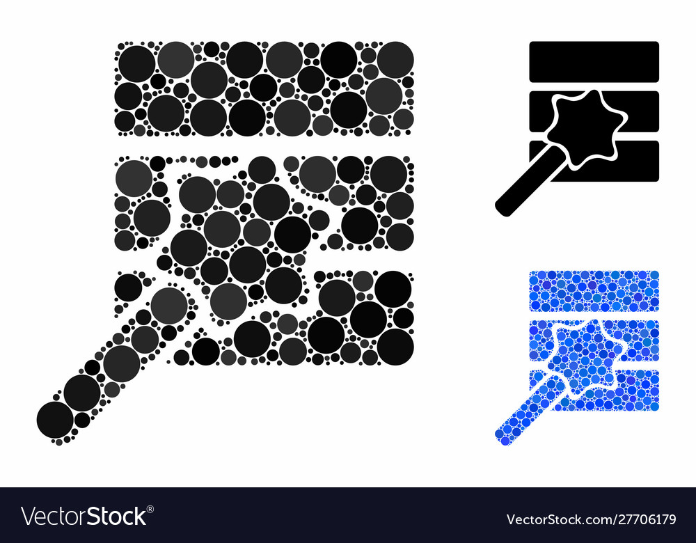 Database wizard composition icon circles vector image Database wizard composition icon circles