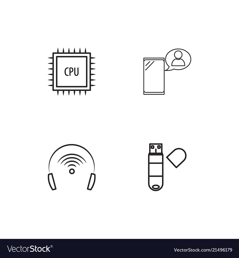Electrical devices linear icons set simple