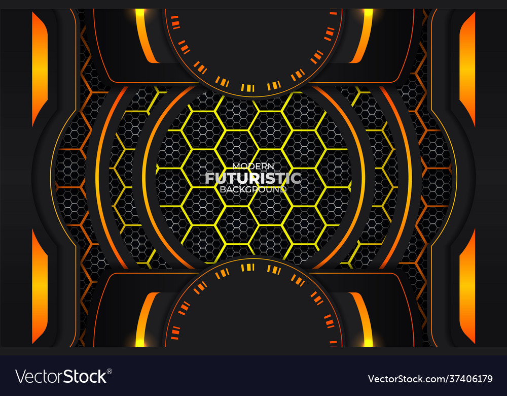 Futuristic glow hexagon pattern background dark vector image Futuristic glow hexagon pattern background dark