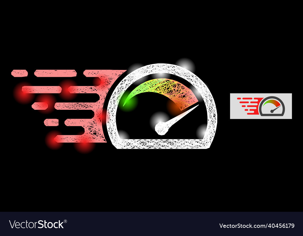 Glossy net mesh speed gauge with lightspots vector image Glossy net mesh speed gauge with lightspots