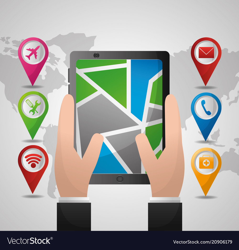Gps navigation application vector image Gps navigation application