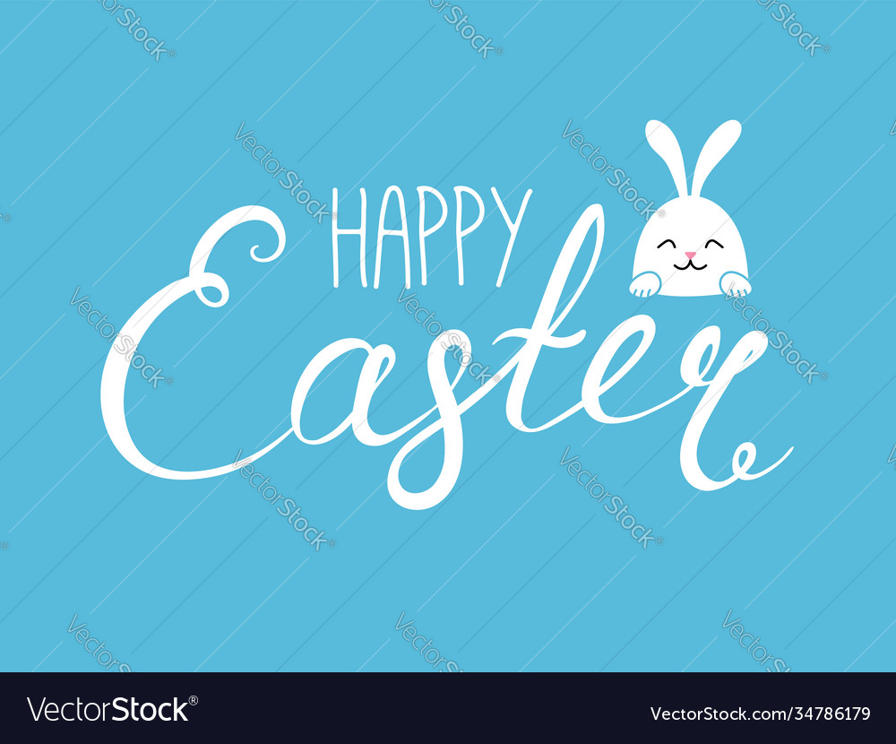 Happy Easter Lettering Royalty Free Vector Image