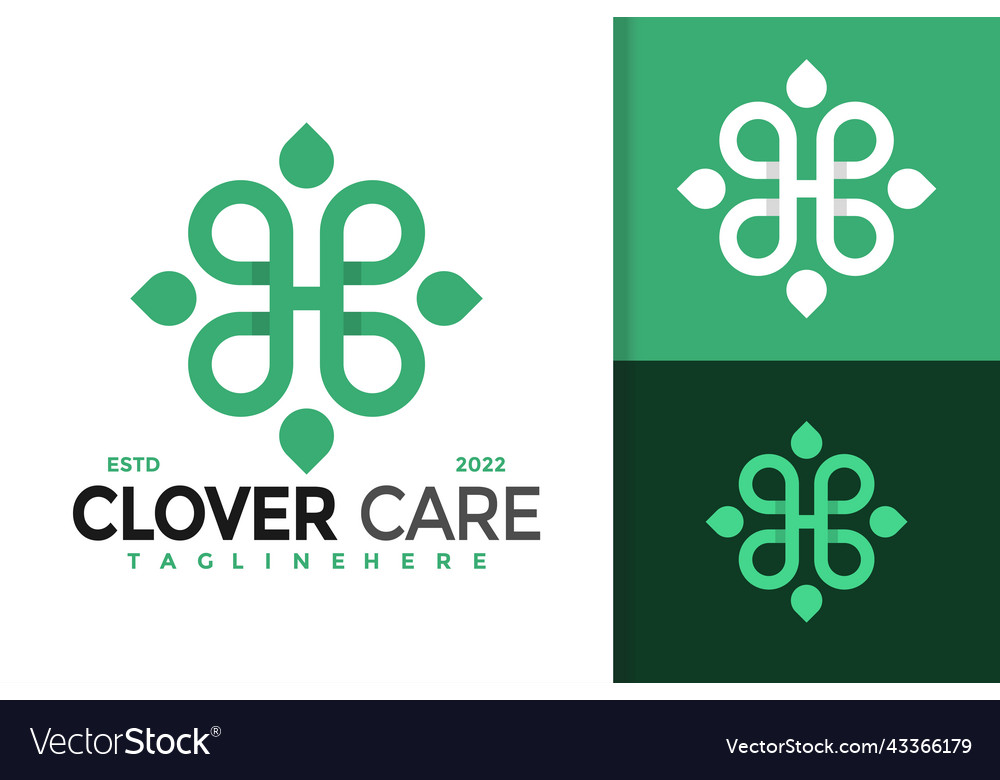 Letter h clover logo design brand identity logos