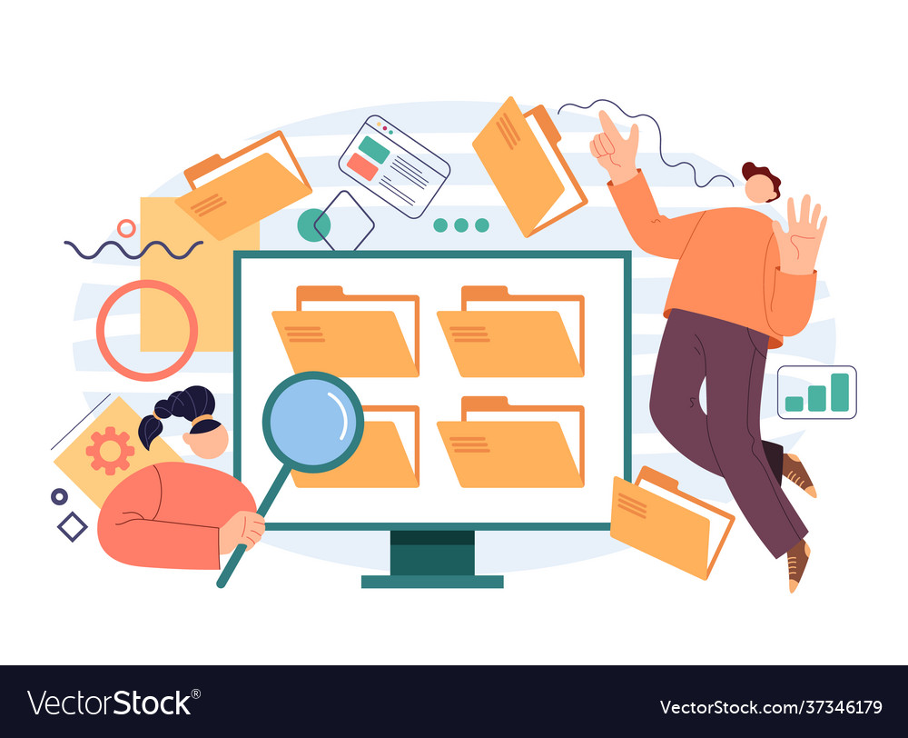 Modern simple style database flat cartoon abstract vector image Modern simple style database flat cartoon abstract