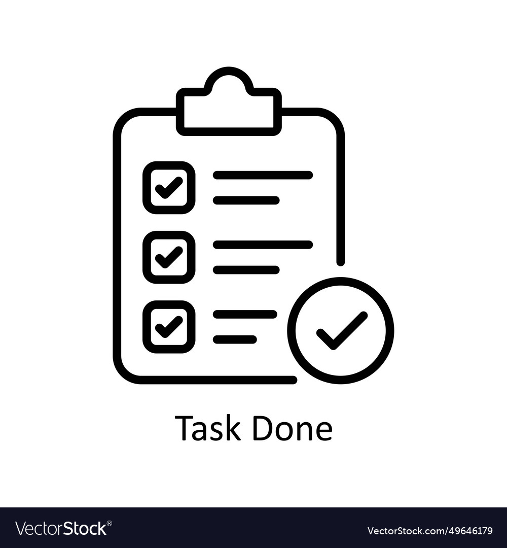 Task done outline icon design