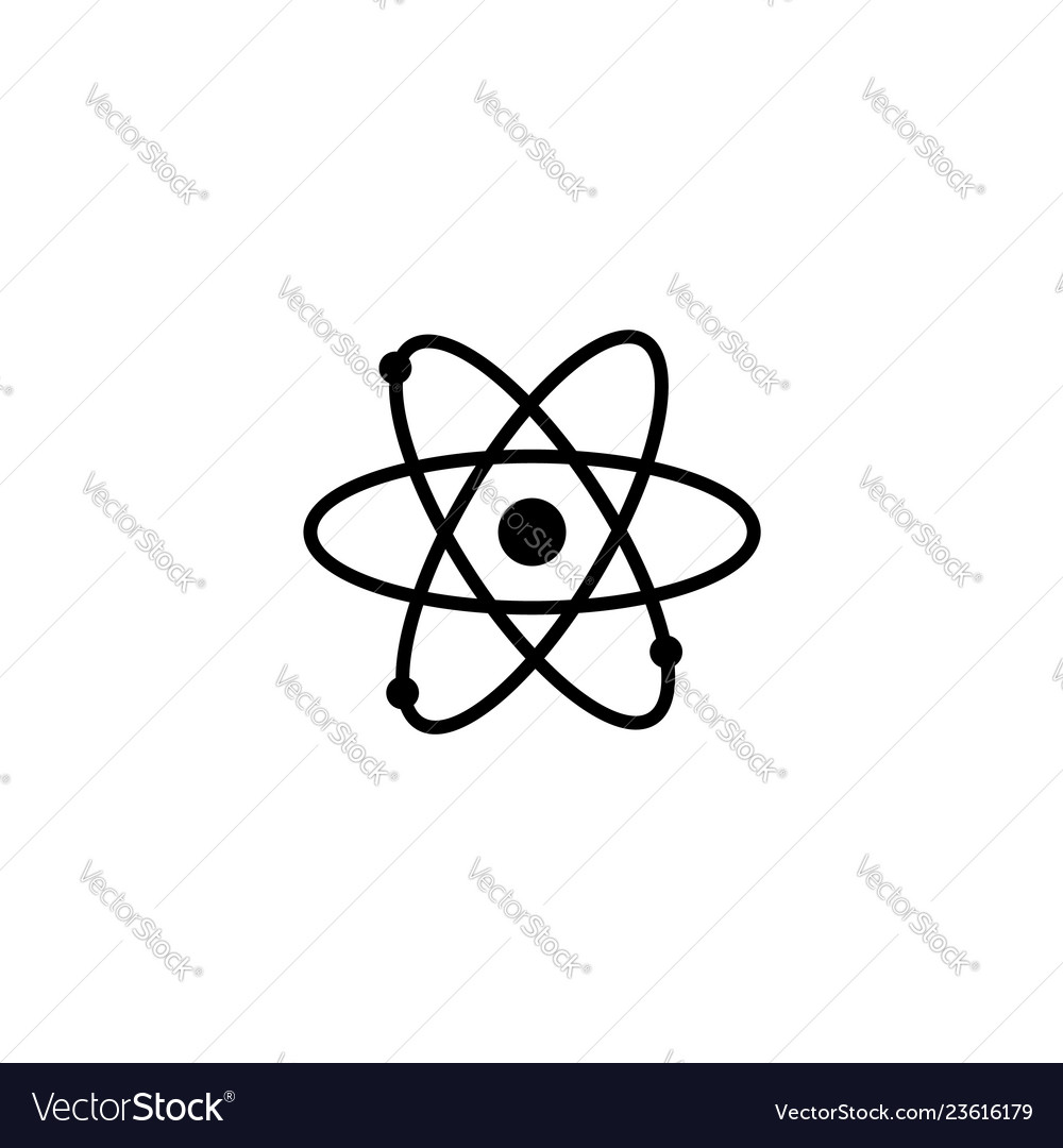 Web icon atom black on white Royalty Free Vector Image