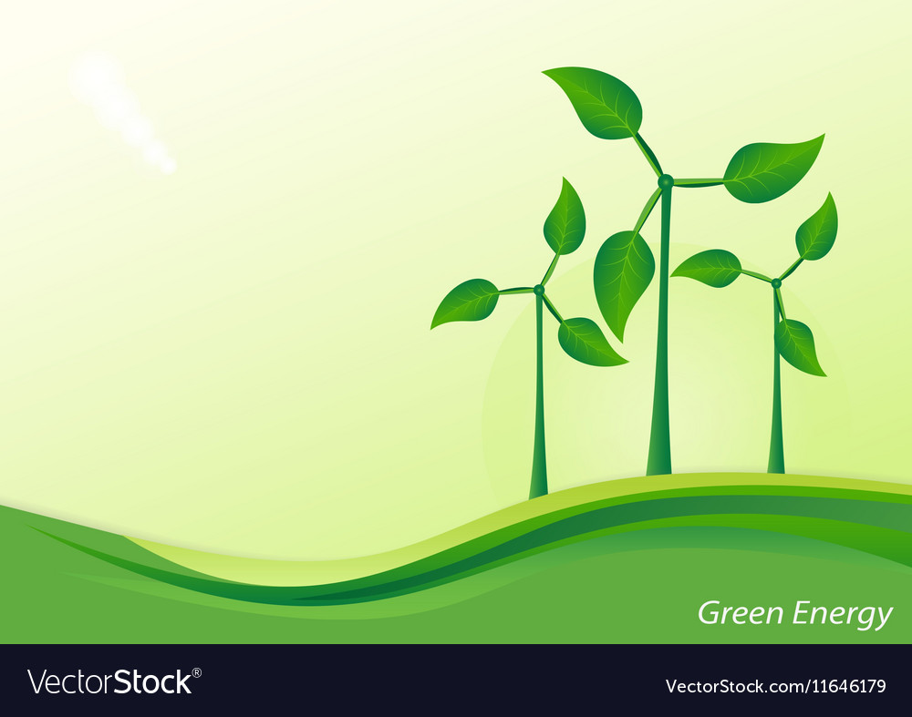 Download Wind generator green energy background Royalty Free Vector