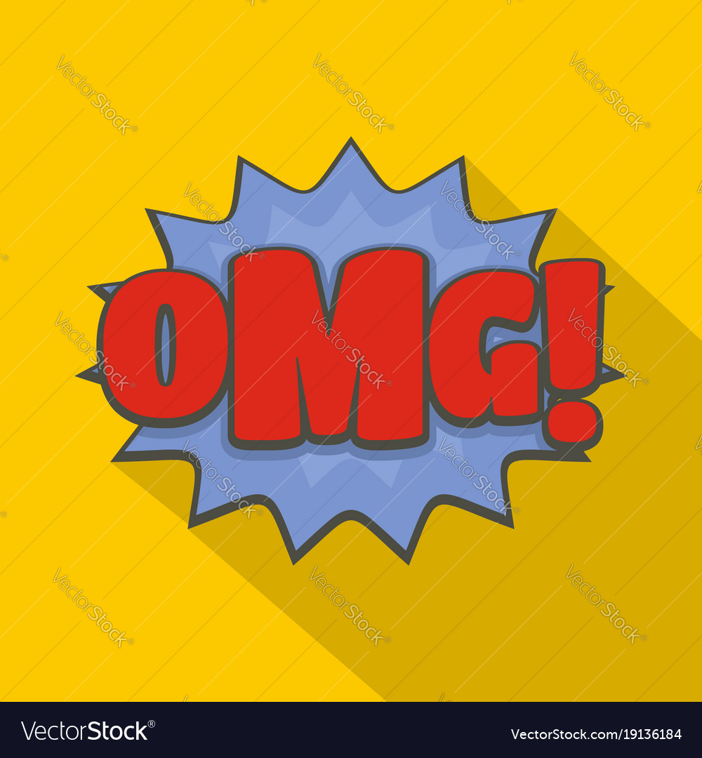 Comic Boom Omg Icon Flat Style Royalty Free Vector Image 2521