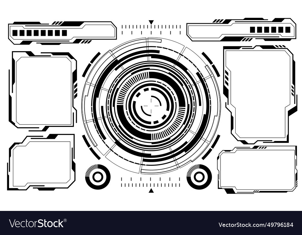 Hud sci-fi circle interface screen view grey