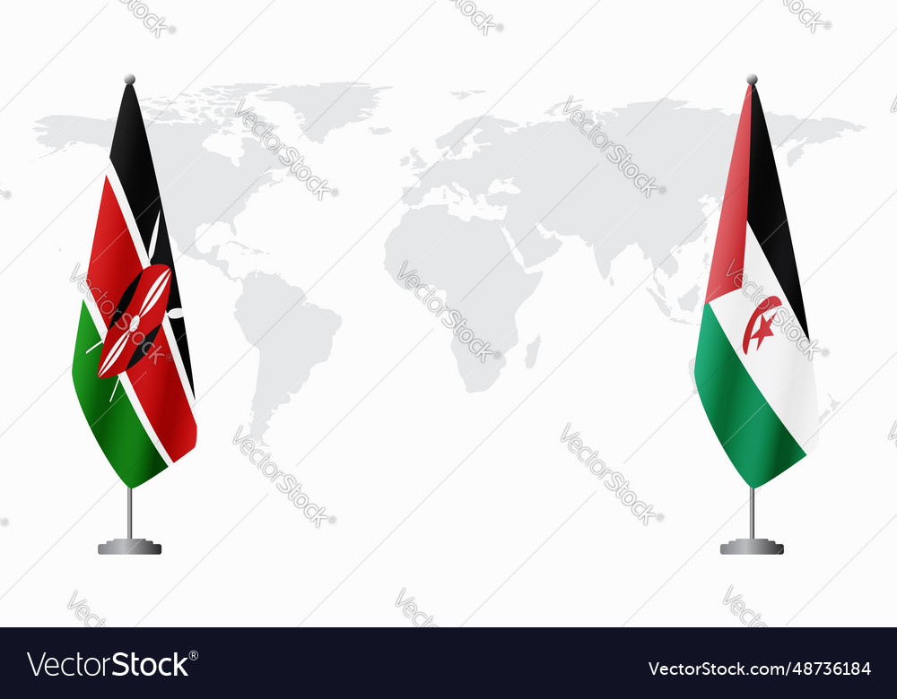 Kenya and western sahara flags for official Vector Image